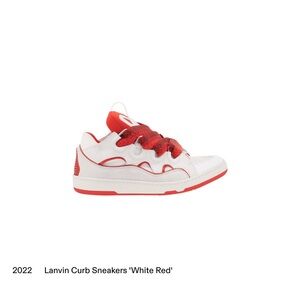 Lanvin Red and White Curb Sneakers